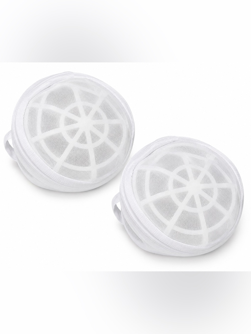 2-Pack Structured Mesh Bra Laundry Wash Bags Garment Protectors White